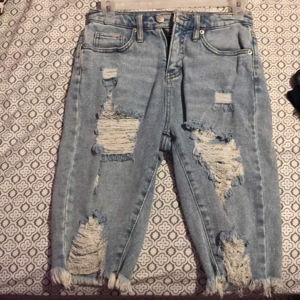 Ripped knee shorts